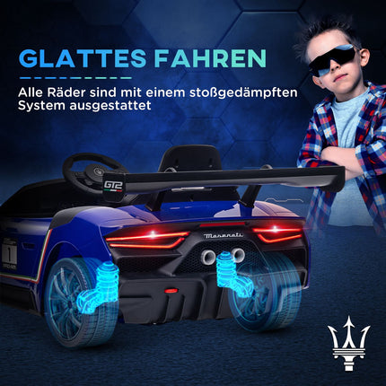 Kinder-Elektroauto 12V mit Fernbedienung, Licht, blau