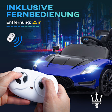 Kinder-Elektroauto 12V mit Fernbedienung, Licht, blau