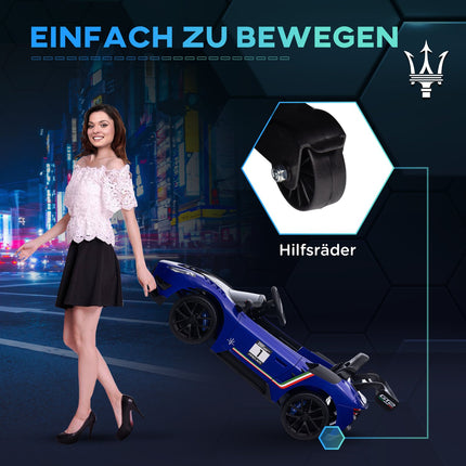 Kinder-Elektroauto 12V mit Fernbedienung, Licht, blau