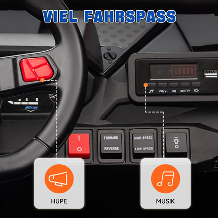 Kinder Elektroauto 24V, Gelände, Musik, Fernbedienung, blau
