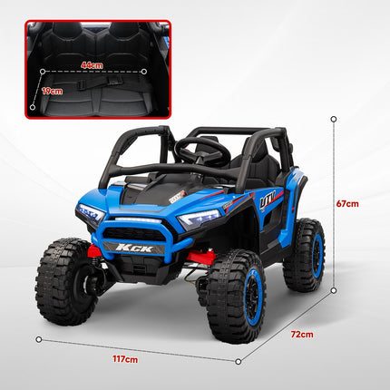 Kinder Elektroauto 24V, Gelände, Musik, Fernbedienung, blau