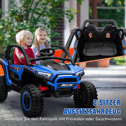 Kinder Elektroauto 24V, Gelände, Musik, Fernbedienung, blau