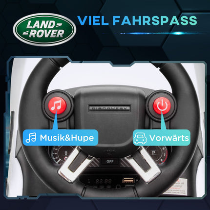 Kinder 2-in-1 Elektroauto mit Musik und Lichtern, weiß