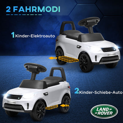 Kinder 2-in-1 Elektroauto mit Musik und Lichtern, weiß