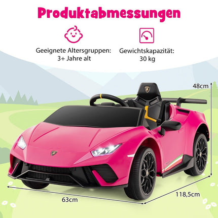 Children's electric car Lamborghini 12V children's car electric with remote control pink