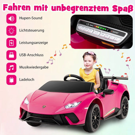 Children's electric car Lamborghini 12V children's car electric with remote control pink