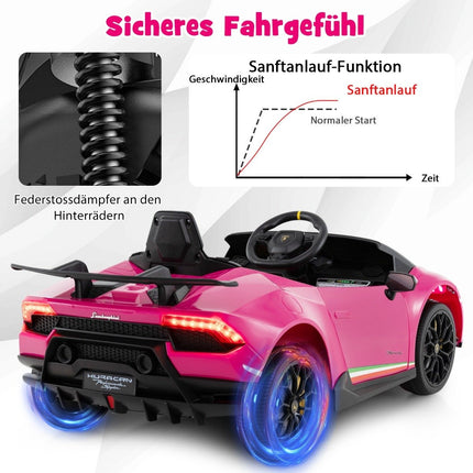 Children's electric car Lamborghini 12V children's car electric with remote control pink
