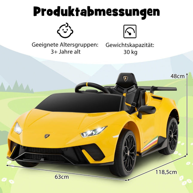 Children's electric car Lamborghini 12V children's car electric with remote control yellow