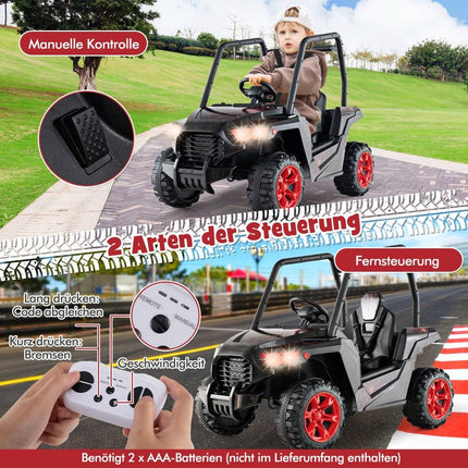 Kinder Elektroauto mit 2.4G Fernbedienung 24V Elektrofahrzeuge UTV für Kinder ab 3 Jahren Schwarz