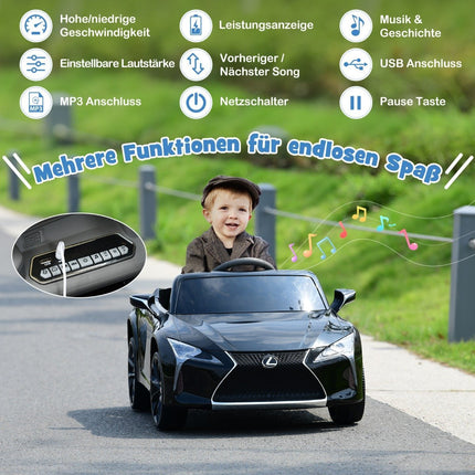 Children's electric car with 2.4G remote control & LED lights & music Lexus LC500 children's vehicle black