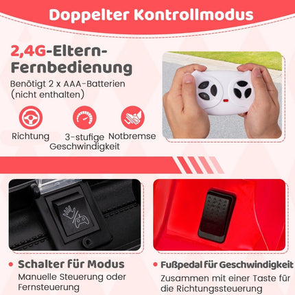 Dětské elektrické auto s 2.4G dálkovým ovládáním &amp; USB &amp; světly &amp; hudbou 12V dětské auto Jeep červené