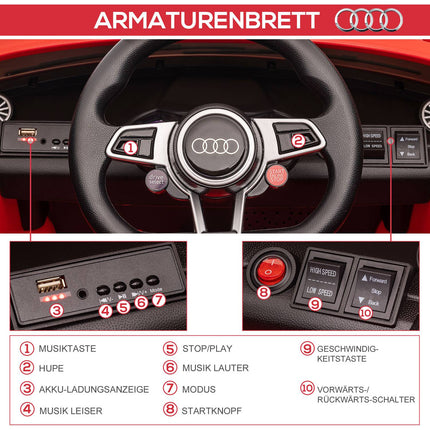 Electric car for children with remote control, MP3, 3-6 years, Red
