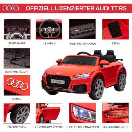 Electric car for children with remote control, MP3, 3-6 years, Red