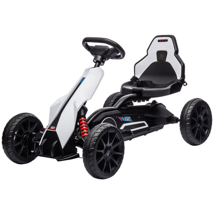 Kart électrique pour enfants 12 V 3-5 km/h drift kart avec mode réglable 2 voies, ceinture de sécurité, volant, kart véhicule pour enfants de 3 à 8 ans, blanc |
