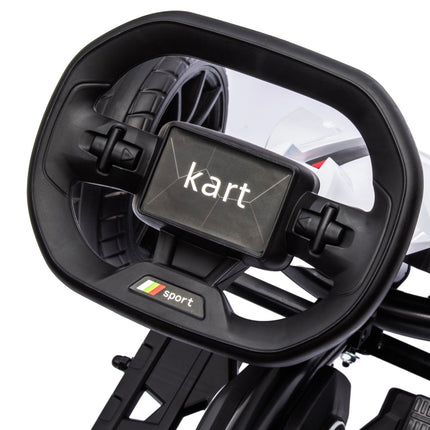 Kart électrique pour enfants 12 V 3-5 km/h drift kart avec mode réglable 2 voies, ceinture de sécurité, volant, kart véhicule pour enfants de 3 à 8 ans, blanc |