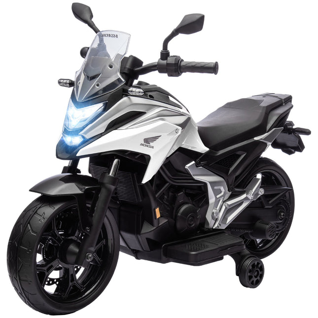 Kinder Elektro Motorrad 12V, USB, LED, Weiß