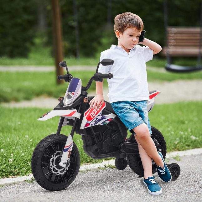 Kinder-Elektromotorrad 12V mit Musik, 6 km/h, Weiß