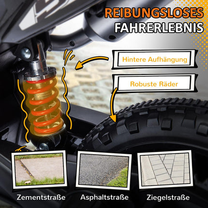 Elektro-Motorrad für Kinder, 12V, Musik und Stützräder, 6 km/h