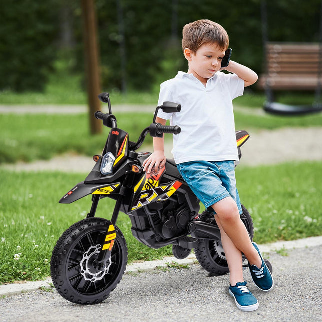 Elektro-Motorrad für Kinder, 12V, Musik und Stützräder, 6 km/h