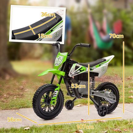 Elektro-Kindermotorrad, 12V, Musik, 3-6 Jahre, grün