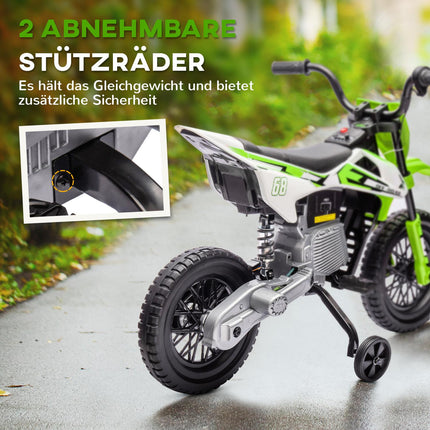 Elektro-Kindermotorrad, 12V, Musik, 3-6 Jahre, grün