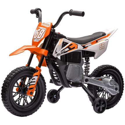 Elektro-Motorrad für Kinder, 12V, Musik, Stützräder, Orange