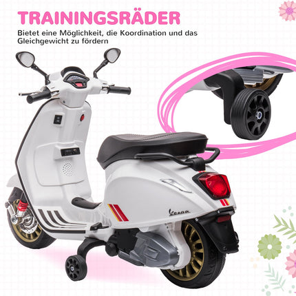 Elektrisches Kindermotorrad 6V mit MP3, LED, USB, Weiß