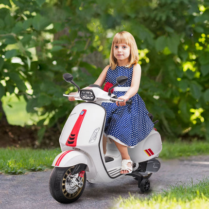 Elektrisches Kindermotorrad 6V mit MP3, LED, USB, Weiß