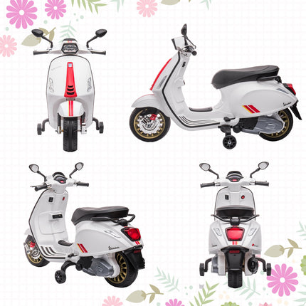 Elektrisches Kindermotorrad 6V mit MP3, LED, USB, Weiß