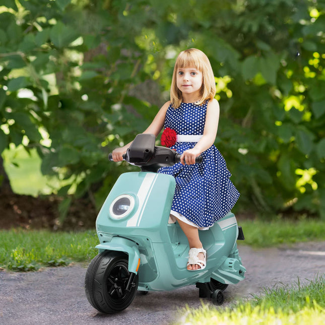 Elektromotorrad für Kinder 6V mit Musik und Licht, grün