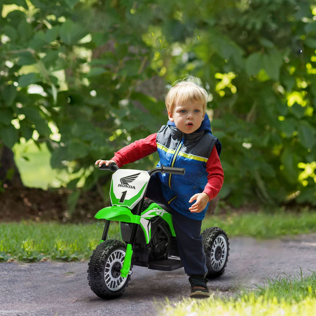 Elektro-Kindermotorrad, grün, 6V, mit Hupe und Musik