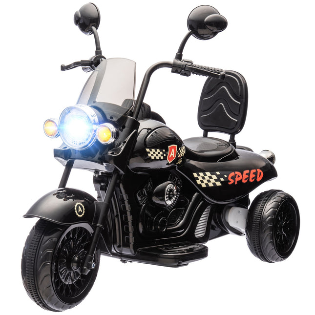 Elektro-Motorrad für Kinder, 6V, LED, 3-6 Jahre, Schwarz