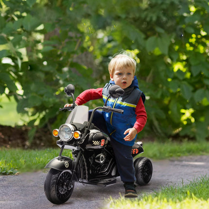 Elektro-Motorrad für Kinder, 6V, LED, 3-6 Jahre, Schwarz