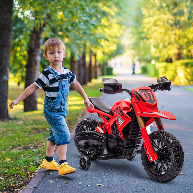 Children's 6V electric motorcycle, red, 3-8 years