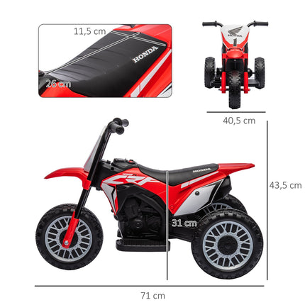 6V Elektromotorrad für Kinder mit Hupe und Musik, rot