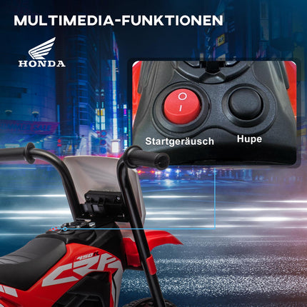 6V Elektromotorrad für Kinder mit Hupe und Musik, rot