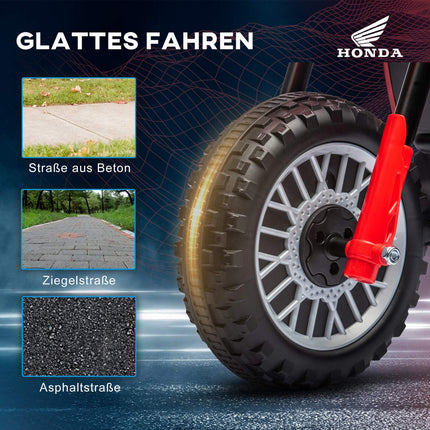 6V Elektromotorrad für Kinder mit Hupe und Musik, rot