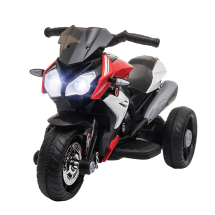 Kinder 6V Elektromotorrad, Musik & Licht, schwarz/rot