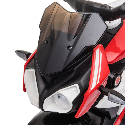 Kinder 6V Elektromotorrad, Musik & Licht, schwarz/rot