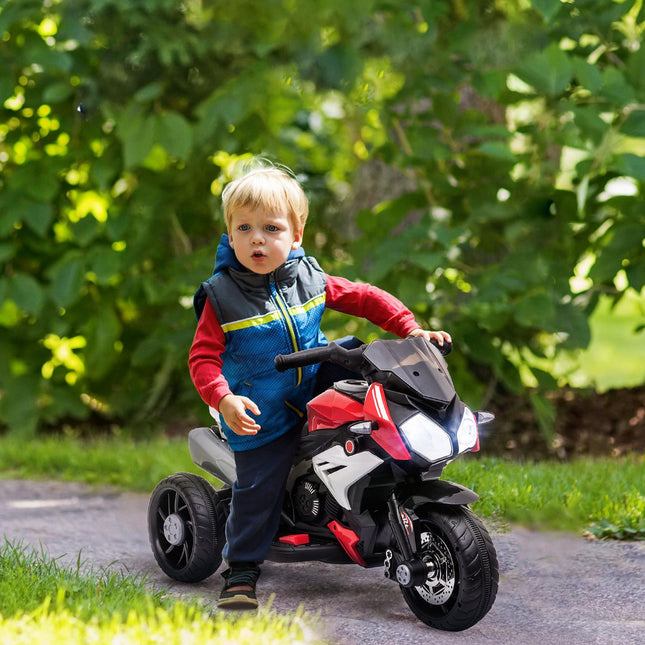 Children's 6V electric motorcycle, music & light, black/red