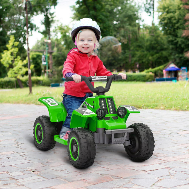 Elektrisches Quad für Kinder, vorwärts und rückwärts, LED, grün