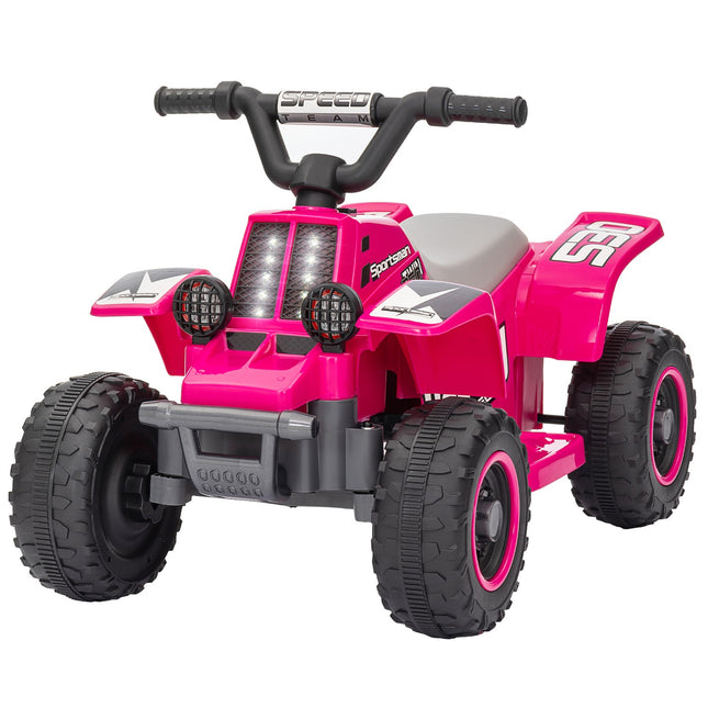 Electric quad bike for children with LED and horn, pink, 1.5-3 years
