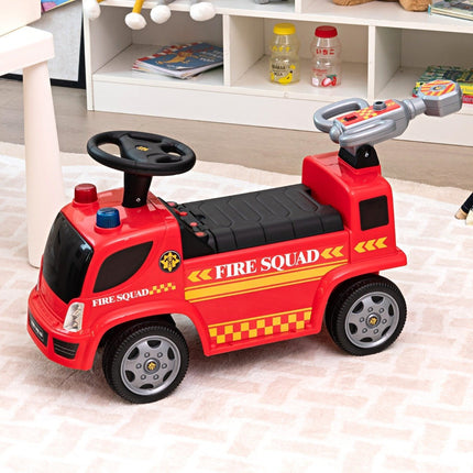 Camion de pompiers pour enfants avec pistolet à bulles pour enfants de 18 à 36 mois rouge