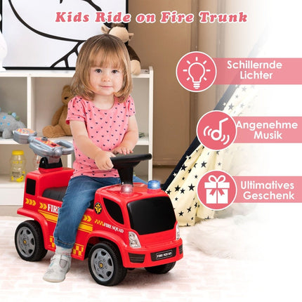 Camion de pompiers pour enfants avec pistolet à bulles pour enfants de 18 à 36 mois rouge