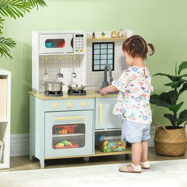 Kinderküchen-Spielset mit Zubehör, blau