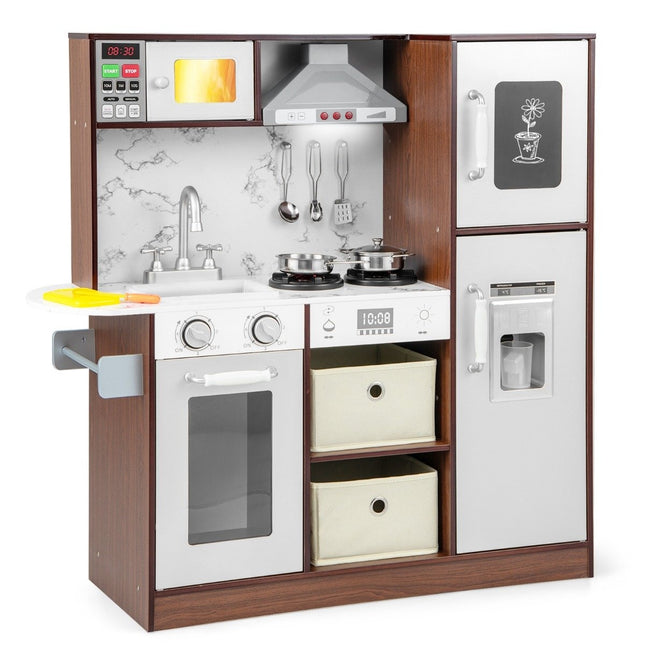 Kinderküche Spielset Moderne Spielzeugküche mit attraktiven Lichtern Kaffee