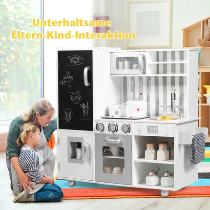 Kinderküche mit Tafel &amp; simulierten Geräuschen 83 x 32 x 80 cm weiß