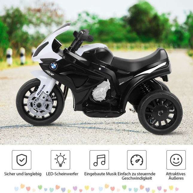 Kindermotorrad 6v Kinderfahrzeug 6v Kinderfahrzeug mit Musik 66 x 37 x 44,5 cm Schwarz + Weiß