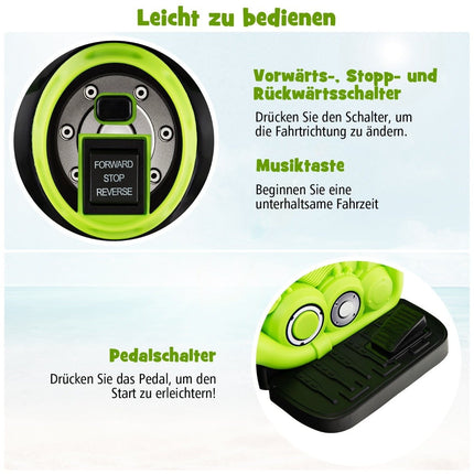 Kindermotorrad mit Seifenblasenmaschine &amp; Musik &amp; LED-Scheinwerfer Kindermotorrad Grün