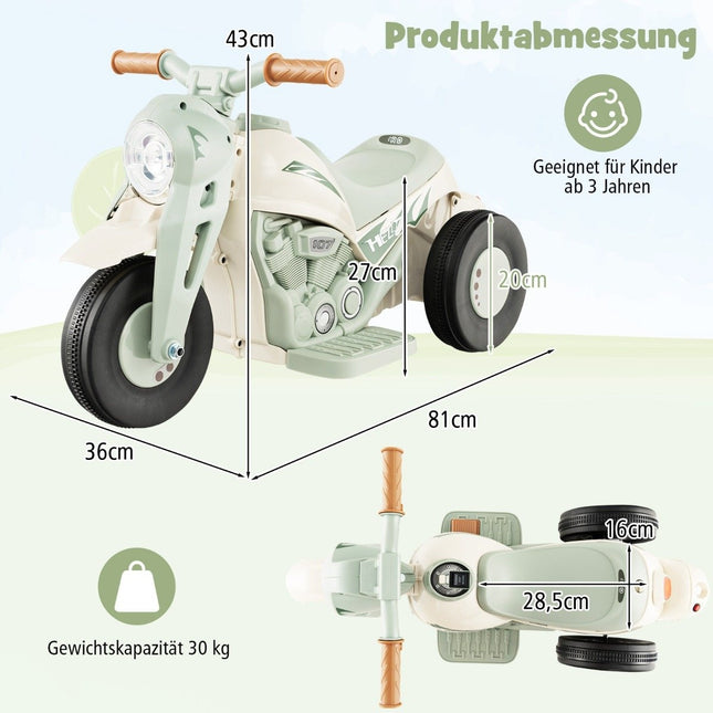 Kindermotorrad mit Seifenblasenmaschine &amp; Musik &amp; LED-Scheinwerfern Kindermotorrad Beige